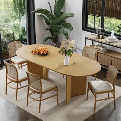 67 Brix Modern Black Oak Wood Oval Dining Table (Seats 6)