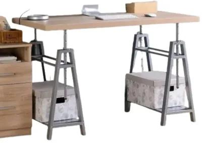 Adjustable Height Writing Desk with Sturdy Metal Base