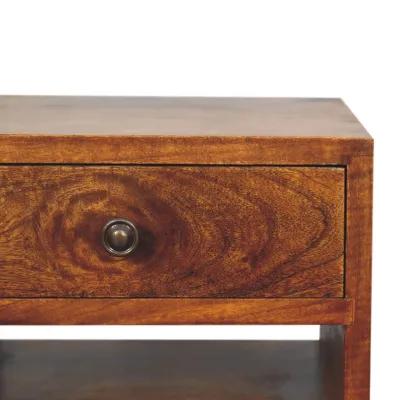 Mini Classic Multi Chestnut Solid Wood 2 Drawer Nightstand