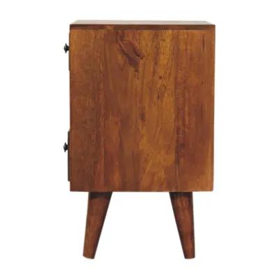 Mini Classic Multi Chestnut Solid Wood 2 Drawer Nightstand