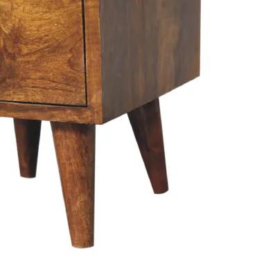 Mini Classic Multi Chestnut Solid Wood 2 Drawer Nightstand