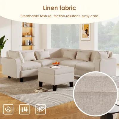 Merax Modern Sectional Sofa with Coffee Table