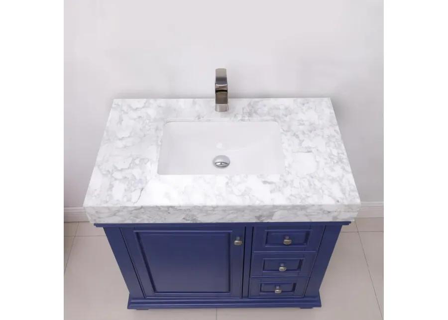 Altair 36 Single Bathroom Vanity Set in Jewelry Blue without Mirror