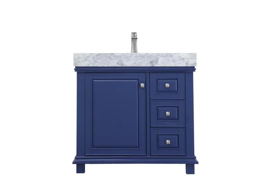 Altair 36 Single Bathroom Vanity Set in Jewelry Blue without Mirror