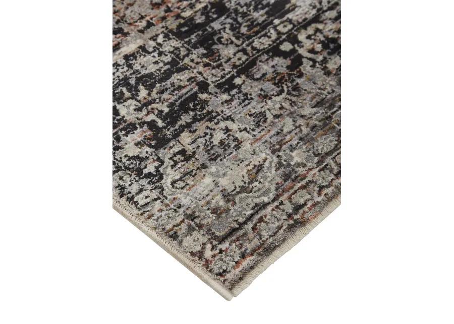 Caprio 3962F Gray/Black/Red 2'6" x 10' Rug