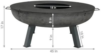 Sunnydaze 40 in Cast Iron Fire Pit Bowl with Cooking Ledge