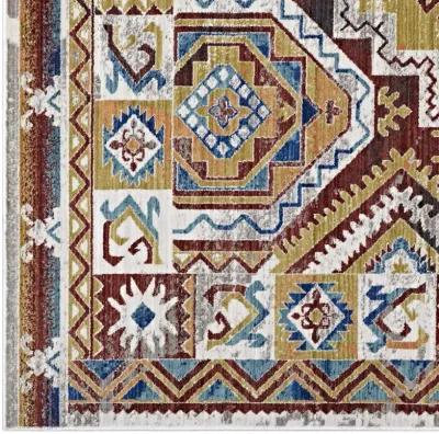 Florita Distressed Southwestern Aztec 8x10 Area Rug - Multicolored