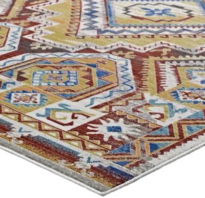 Florita Distressed Southwestern Aztec 8x10 Area Rug - Multicolored