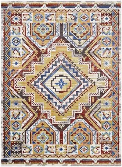 Florita Distressed Southwestern Aztec 8x10 Area Rug - Multicolored