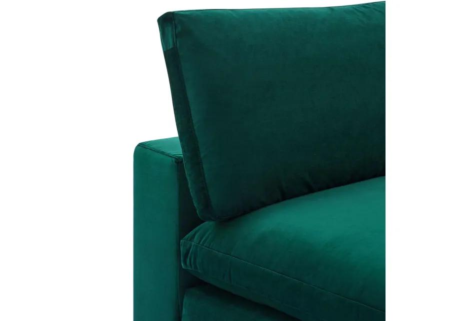 Commix Down Filled Overstuffed Performance Velvet Armless Chair