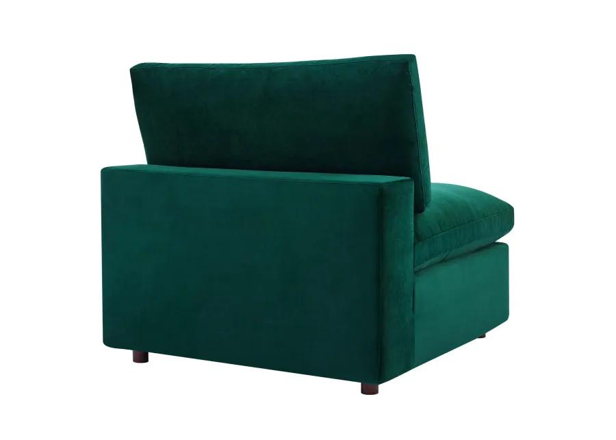 Commix Down Filled Overstuffed Performance Velvet Armless Chair