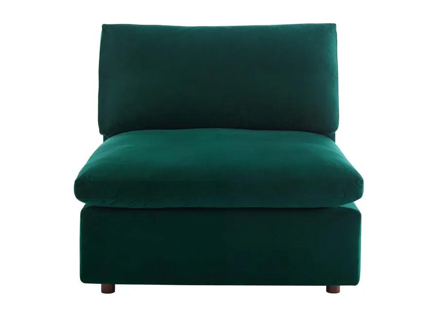 Commix Down Filled Overstuffed Performance Velvet Armless Chair