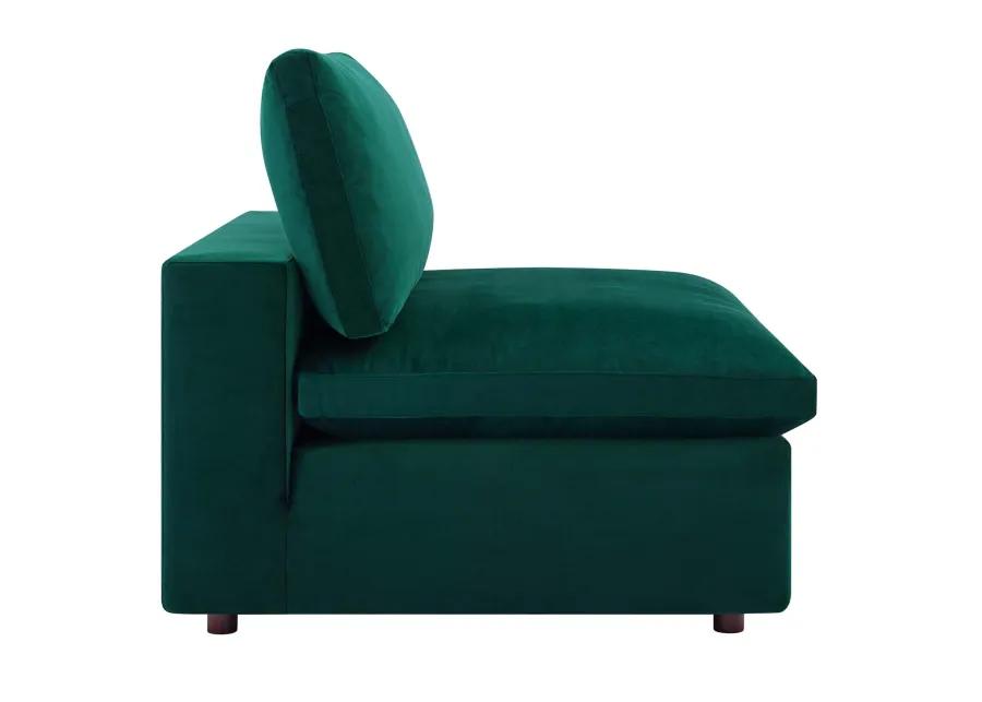 Commix Down Filled Overstuffed Performance Velvet Armless Chair