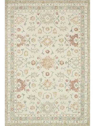 Norabel NOR03 Ivory/Rust 5' x 7'6" Rug