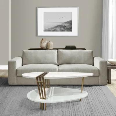 36 Inch Modern Coffee Table, Oval Elliptical Shape