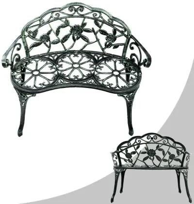 Aluminum Patio Outdoor Garden Bench Chair Loveseat Cast