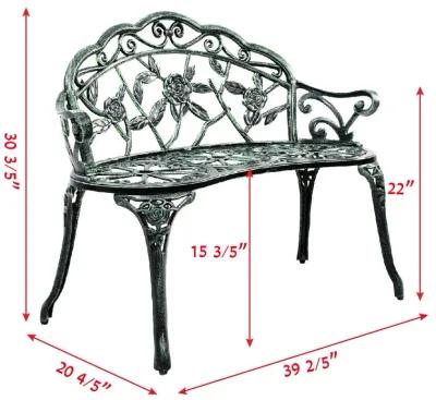 Aluminum Patio Outdoor Garden Bench Chair Loveseat Cast