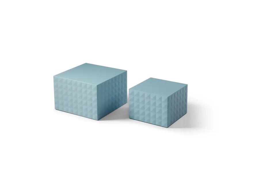 MDF Square nesting table set of 2, Blue,No Need Assembly