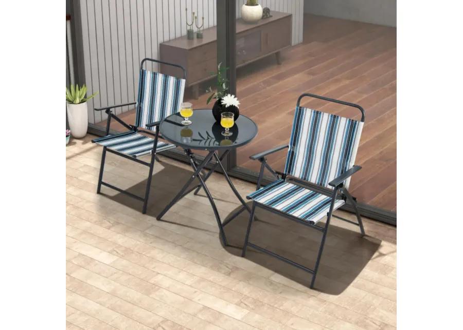 Hivvago 3 Pieces Outdoor Folding Chair Set Portable Folding Chair Set