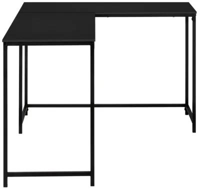 Monarch Specialties I 7394 Computer Desk, Home Office, Corner, 58"L, L Shape, Work, Laptop, Metal, Laminate, Black, Contemporary, Modern