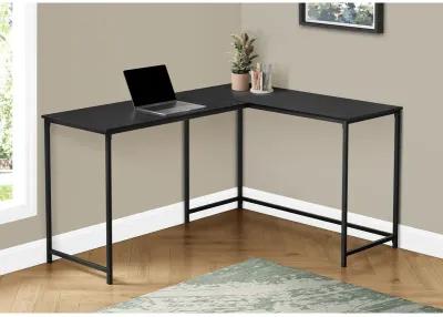 Monarch Specialties I 7394 Computer Desk, Home Office, Corner, 58"L, L Shape, Work, Laptop, Metal, Laminate, Black, Contemporary, Modern