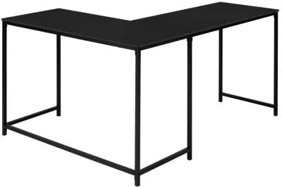 Monarch Specialties I 7394 Computer Desk, Home Office, Corner, 58"L, L Shape, Work, Laptop, Metal, Laminate, Black, Contemporary, Modern