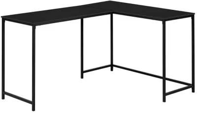 Monarch Specialties I 7394 Computer Desk, Home Office, Corner, 58"L, L Shape, Work, Laptop, Metal, Laminate, Black, Contemporary, Modern