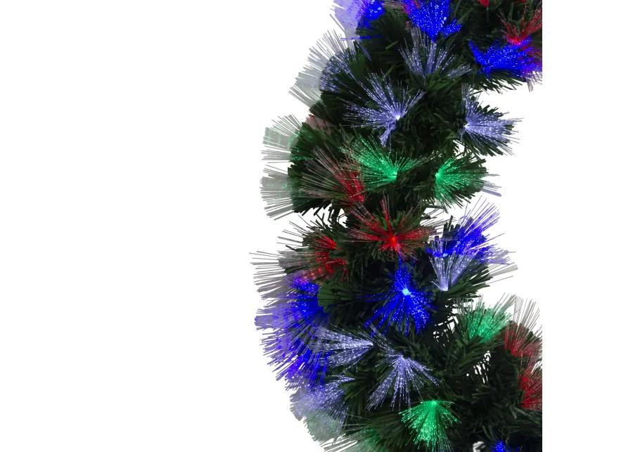 24" Multi-Function Coloring Changing Fiber Optic Artificial Pine Christmas Wreath