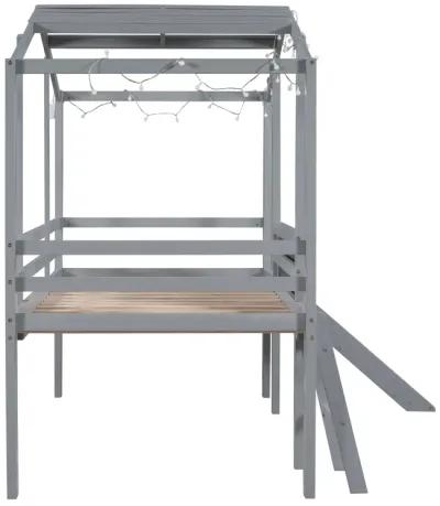 Merax Loft Bed with Ladder and Slide