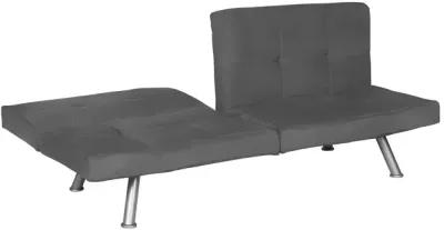 Archer Convertible Futon with Adjustable Armrests, Charcoal