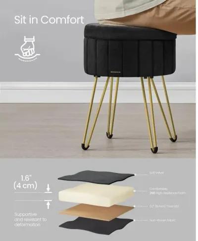 Vanity Stool Chair with Storage - Stylish and Functional Makeup Seat with Hidden Storage