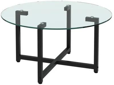 Hivvago Modern Designed Tempered Glass Round Living Room  Table Glass