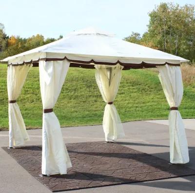 Sunnydaze 10 ft x 10 ft Soft Top Polyester Gazebo with Privacy Wall