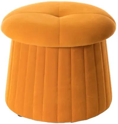 Modern Tufted Velvet Mushroom Shape Storage Ottoman Storage Stool Trunk, Red