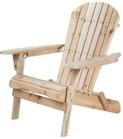 Hivvago Folding Adirondack Chair for Patio Garden in Natural Wood Finish