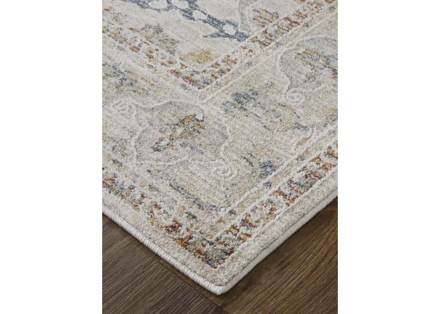 Pasha 39M4F 5' x 7'6" Ivory/Blue/Taupe Rug