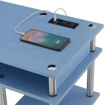 Convenience Concepts Designs2Go No Tools Student Desk with Charging Station and Shelves