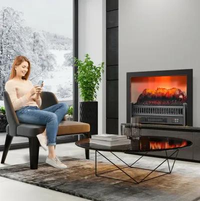 1400W Electric Fireplace Log Heater with Adjustable Flame Brightness