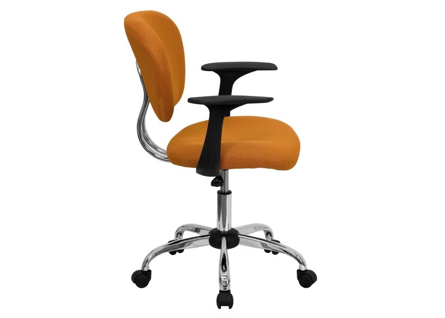 Beverly Mid-Back Mesh Padded Swivel Task Office Chair with Chrome Base and Arms