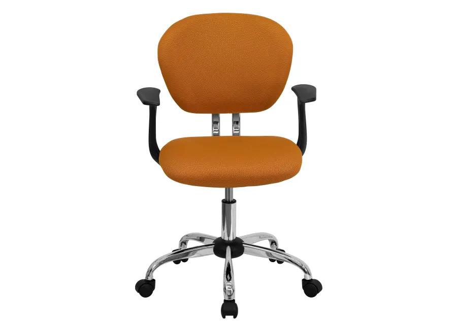 Beverly Mid-Back Mesh Padded Swivel Task Office Chair with Chrome Base and Arms