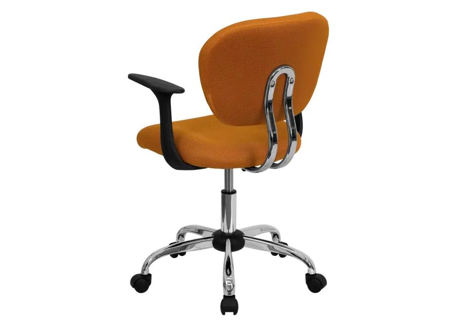 Beverly Mid-Back Mesh Padded Swivel Task Office Chair with Chrome Base and Arms