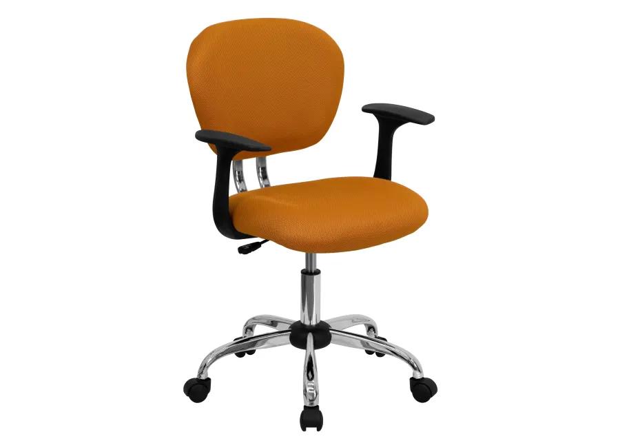 Beverly Mid-Back Mesh Padded Swivel Task Office Chair with Chrome Base and Arms