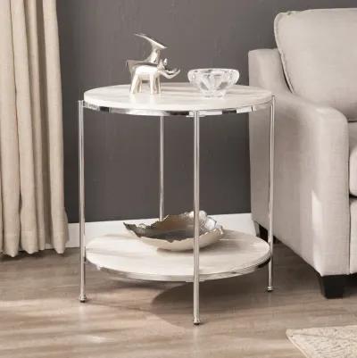 Cagney Round Marble End Table