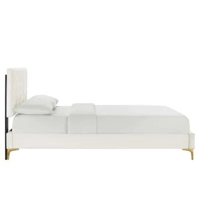 Modway - Leah Chevron Tufted Performance Velvet Queen Platform Bed