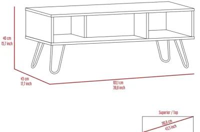 Newport Rectangle 2-Shelf Coffee Table White