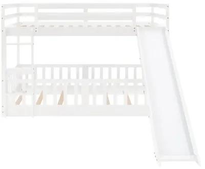 Twin Over Twin Bunk Bed With Slide And Ladder