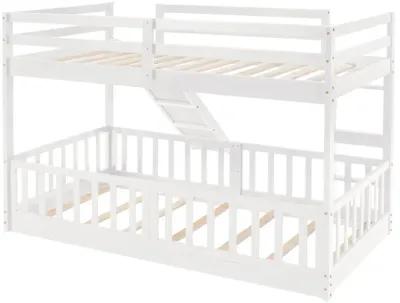 Twin Over Twin Bunk Bed With Slide And Ladder