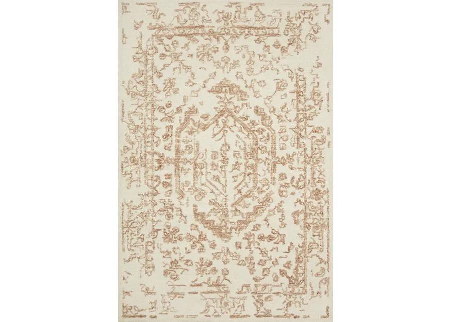 Annie ANN01 White/Rust 5' x 7'6" Rug