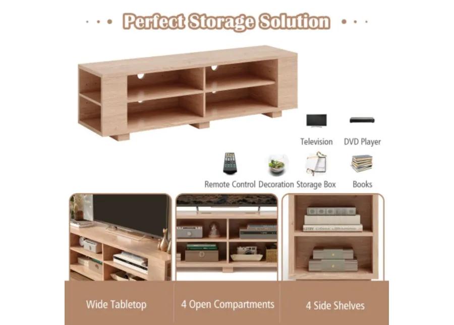 Console Storage Entertainment Media Wood TV Stand