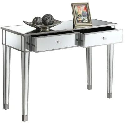 Convenience Concepts Gold Coast Mirrored 2 Drawer Desk